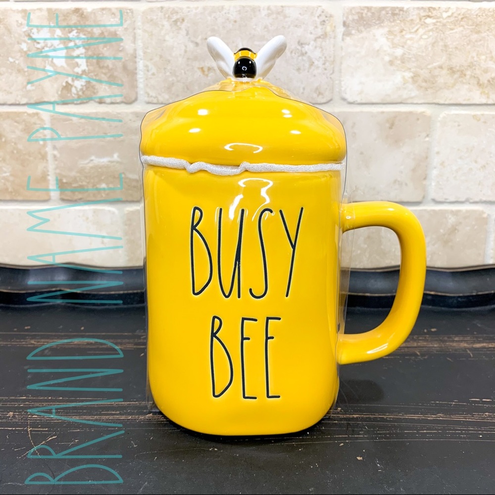 Rae Dunn Busy Bee Mug with Topper